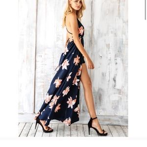 Ibtisam Backless Floral Maxi Dress